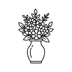 Illustration of a flower vase isolated on, a decorative element for home decor