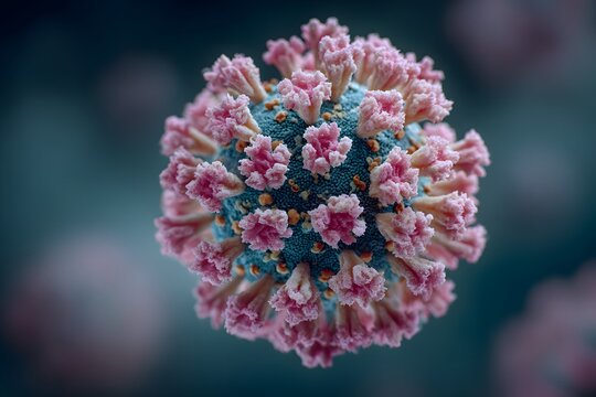 Macro model of a microorganism or virus with projections - Powered by Adobe