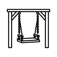 Illustration of a swing isolated on, perfect for a playground or backyard design project