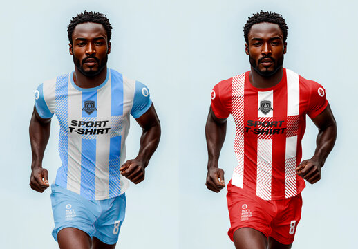 Man in a Football Kit T-Shirt Mockup