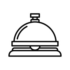 Service bell for hotel reception or customer assistance, simple line art icon