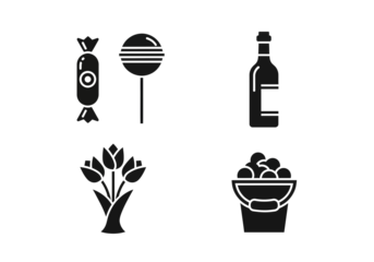 Sweet treats and gifts isolated on transparent background for celebration