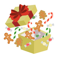 クリスマスのお菓子飛び出しギフトボックス　Christmas candy pop-out gift box