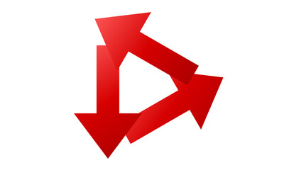 Cycle Icon with Red Arrows in Circular Loop