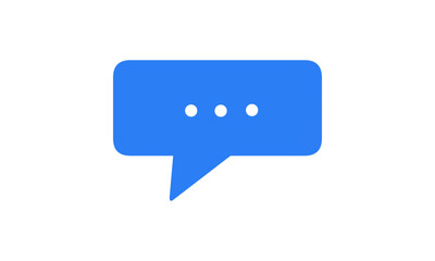 Typing Icon with Blue Speech Bubble with Ellipsis