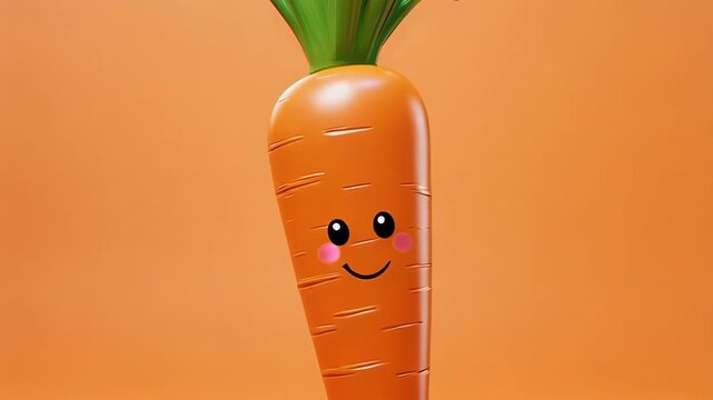A sad, cartoon-style carrot with a grumpy face
