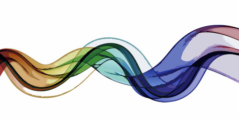 Abstract colorful wave pattern on white background for modern design