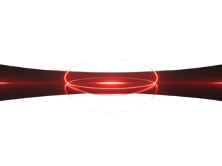 Abstract red light rings and lines isolated on transparent background isolated on transparent background