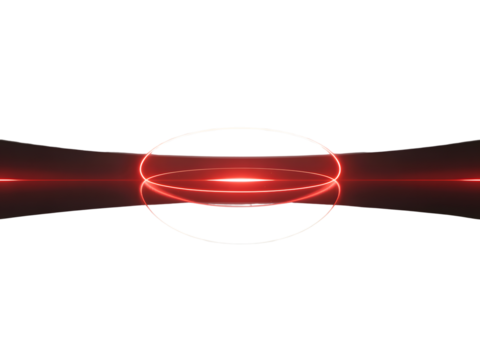 Abstract red light rings and lines isolated on transparent background isolated on transparent background