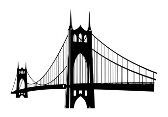 Iconic suspension bridge vector illustration showcasing architectural design and structural elegance in a versatile graphic