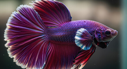 Majestic Majesty: A Macro View of a Betta Fish Revealing Exquisite Details and Vivid Colors that Capture the Beauty of
