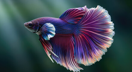 Majestic Siamese Fighting Fish: A Symphony of Color and Grace Under the Water with Magnificent Fin Displaying Intricate Patterns