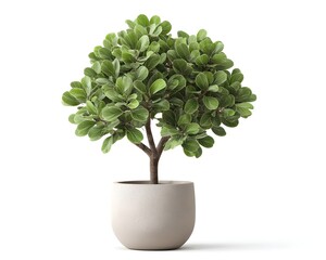 Lush Green Artificial Plant in Minimalist White Pot for Decor