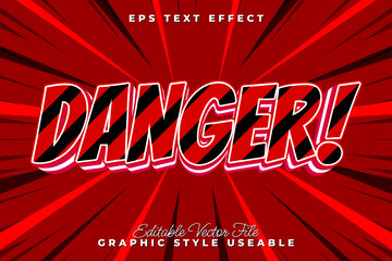 Danger Text Effect Bold Comic Style for Eye-Catching Designs and Visual Impact
