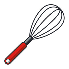 Balloon Whisk Vector – Metal Wire Kitchen Mixing Tool Clipart