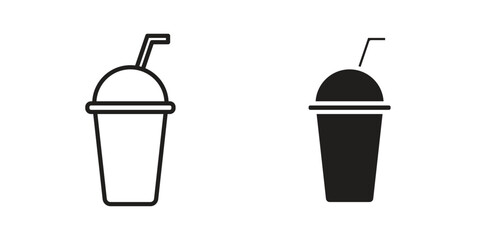 Protein shake icon symbol in filled and line style. Vector icon collection