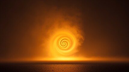 incense. Spiral of smoke forming a warm orange halo against a dark background. lifestyle magazines, social media lookbooks, designed for influencer and brand collaborations, inspires lifestyle.