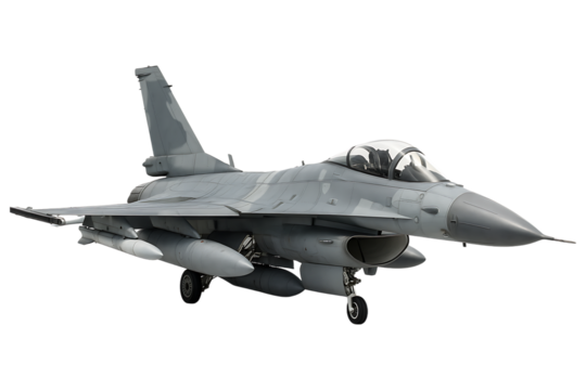 Modern Supersonic Fighter Aircraft Isolated on a Transparent Background