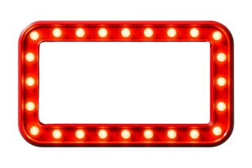 Retro Theater Light Frame Isolated on a Transparent Background