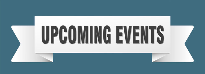 upcoming events ribbon isolated on transparent background. upcoming events ribbon