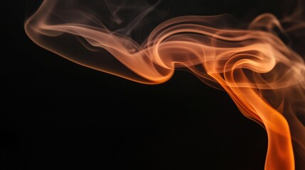 incense. Spiral of smoke forming a warm orange halo against a dark background. lifestyle magazines, social media lookbooks, designed for influencer and brand collaborations, inspires lifestyle.