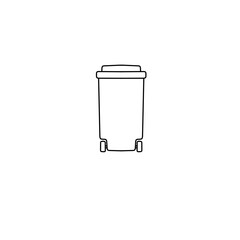 Trash can icon symbol illustration, vector logo template, seamless pattern design, bright, minimal design, flat design, realistic style, simple design, modern design