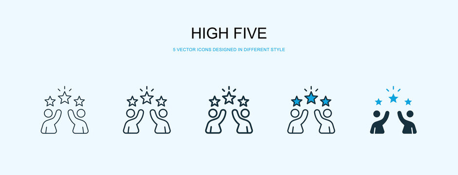 High Five Icon Different Style Vector Illustration