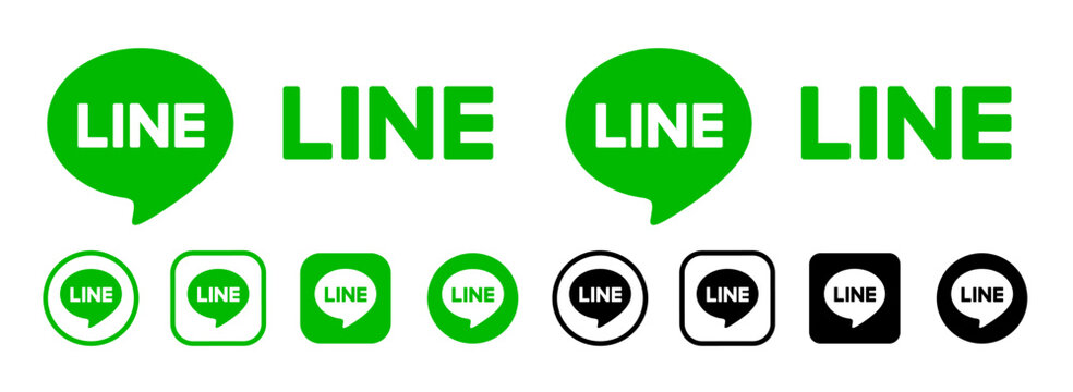 Line logo icon vector set 2025. Square, Round, Circle, outline styles