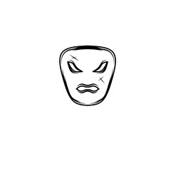 Isolated theater masks illustration of comedy tragedy characters