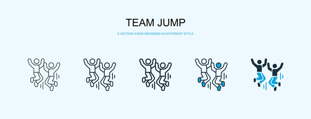 Team Jump Icon Different Style Vector Illustration