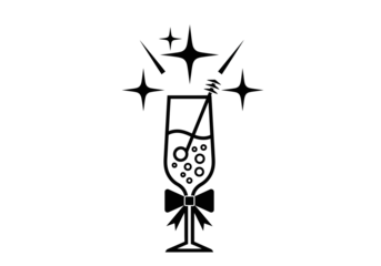 Champagne glass with bubbles isolated on transparent background