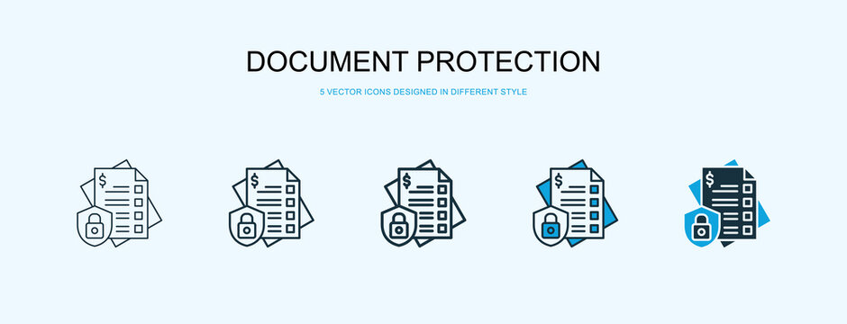 Document Protection Icon Different Style Vector Illustration