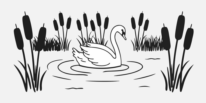 Svan med soth&ouml;ns runt omkring.