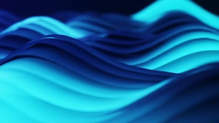 Abstract digital waves in a captivating blue to cyan gradient, creating a dynamic sense of fluid motion. Modern technology meets artistic flow in this vibrant rendering
