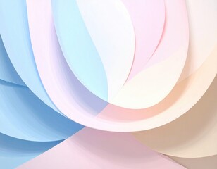 Soft, pastel curved forms cascade, abstract design