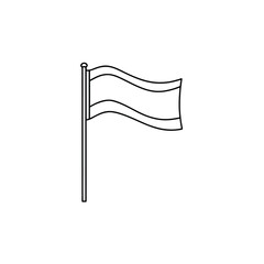 Abstract geometric flag outline design on white background