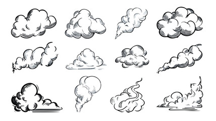 Fototapeta premium Modern Smoke and Steam Vector Icon Set for Professional Designs