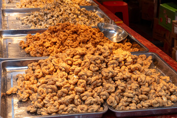 Mahua, a traditional fried dough twist snack popular in Chongqing,
