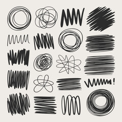 Scribbles doodle sketch lines freehand drawing elements artistic graphic design resource for creative projects