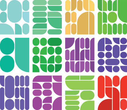 Flexible multiple bento grid bundle offering clean shapes for minimal interface designs