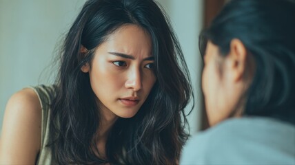 Two women in a tense moment as one shares upsetting news that frustrates the other