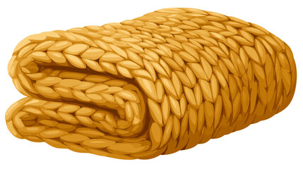 Vector illustration of a folded chunky knit blanket