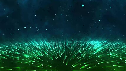 Abstract shining movement particles animation on dark blue background. Abstract background of light trails and particles of the universe - Powered by Adobe