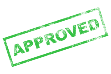 Approved stamp sign, vintage green approved seal sign illustration in PNG isolated on transparent background