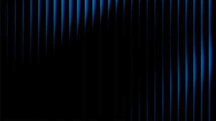 Wavy liquid strip background, glowing blue vertical lines with soft gradient on dark tech vector.