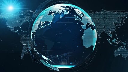 Digital Global Network: Technology and Connectivity Concept for Multimedia Design - Powered by Adobe