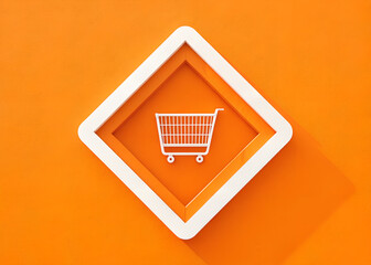 Geometric cool precision icon design vector sale contrast orange bright white minimal