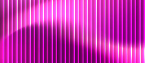 background abstract ribbed glass in gradient pink tones with wave texture and glossy light reflection. modern tech design, minimal visuals or digital surface presentations