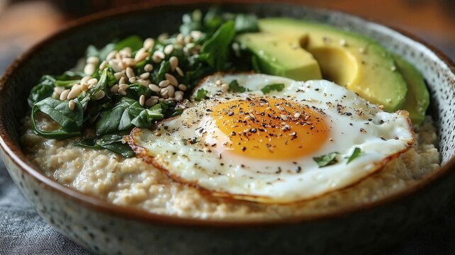 Avocado toast with egg - Powered by Adobe