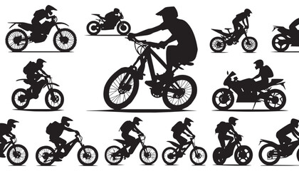 Obraz premium bicycle silhouette vector illustration, solid white background